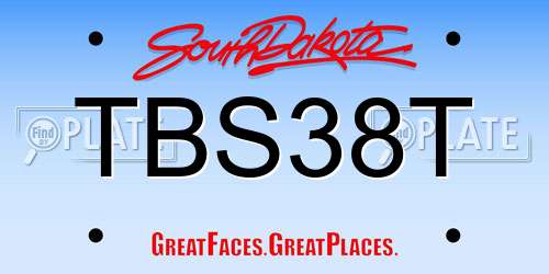 TBS38T South Dakota License Plate