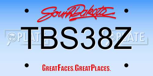 TBS38Z South Dakota License Plate