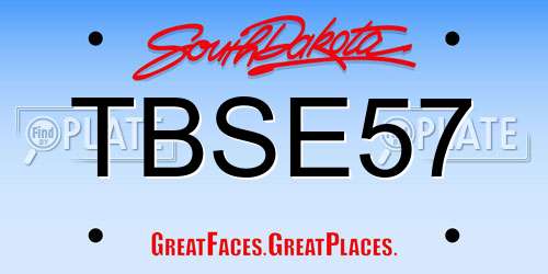 TBSE57 South Dakota License Plate