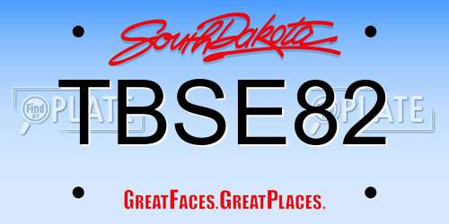 TBSE82 South Dakota License Plate