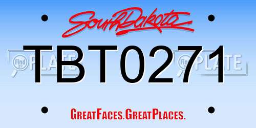 TBT0271 South Dakota License Plate