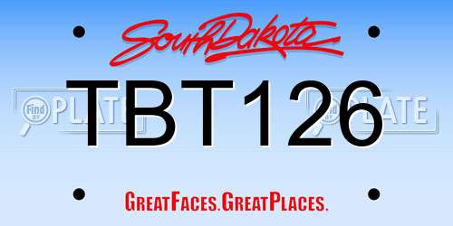 TBT126 South Dakota License Plate