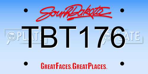 TBT176 South Dakota License Plate