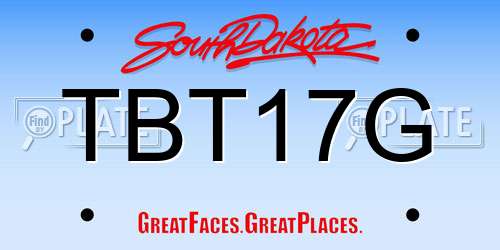 TBT17G South Dakota License Plate