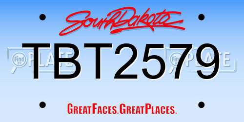 TBT2579 South Dakota License Plate