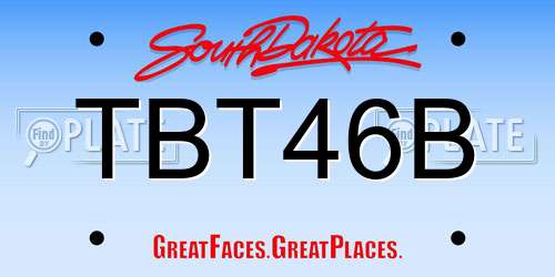TBT46B South Dakota License Plate
