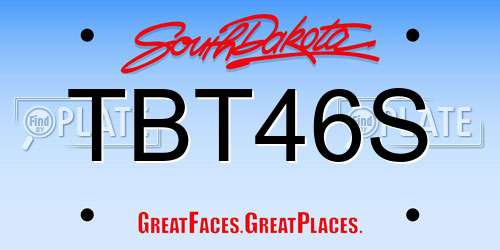 TBT46S South Dakota License Plate