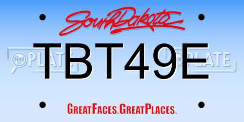 TBT49E South Dakota License Plate