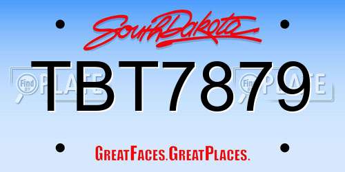 TBT7879 South Dakota License Plate