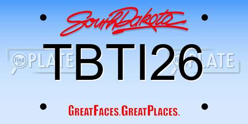 TBTI26 South Dakota License Plate