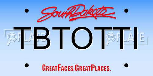 TBTOTTI South Dakota License Plate