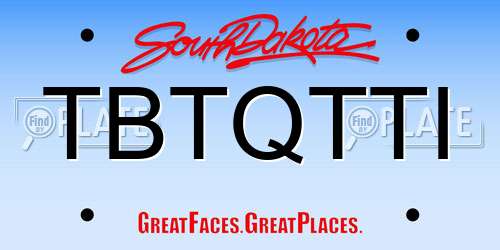 TBTQTTI South Dakota License Plate