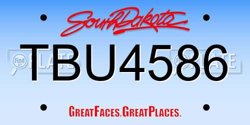 TBU4586 South Dakota License Plate