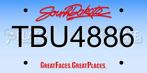 TBU4886 South Dakota License Plate