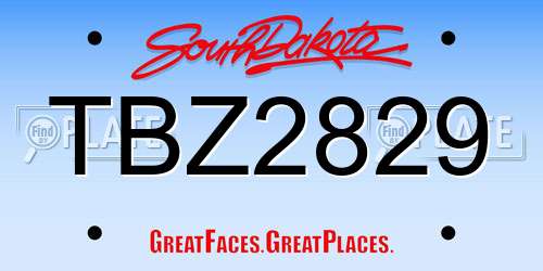 TBZ2829 South Dakota License Plate