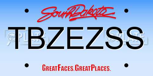 TBZEZSS South Dakota License Plate