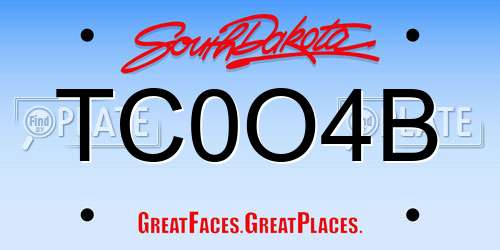 TC0O4B South Dakota License Plate