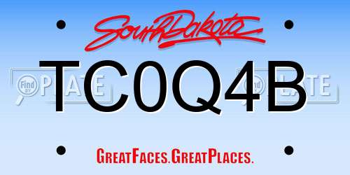 TC0Q4B South Dakota License Plate