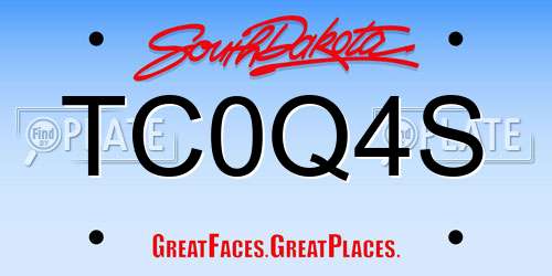 TC0Q4S South Dakota License Plate