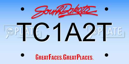 TC1A2T South Dakota License Plate