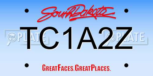 TC1A2Z South Dakota License Plate