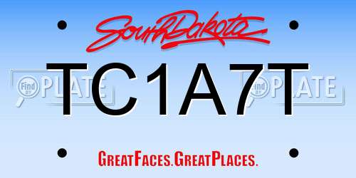 TC1A7T South Dakota License Plate
