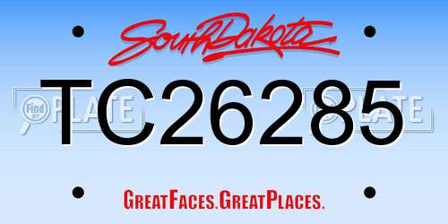 TC26285 South Dakota License Plate