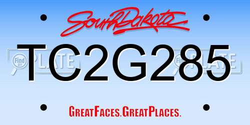 TC2G285 South Dakota License Plate
