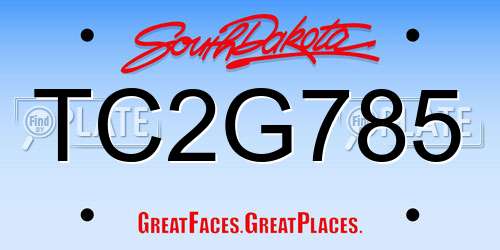 TC2G785 South Dakota License Plate