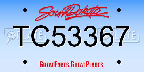 TC53367 South Dakota License Plate