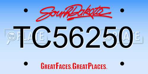 TC56250 South Dakota License Plate