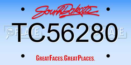 TC56280 South Dakota License Plate