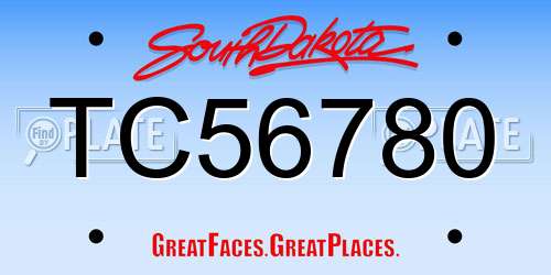 TC56780 South Dakota License Plate