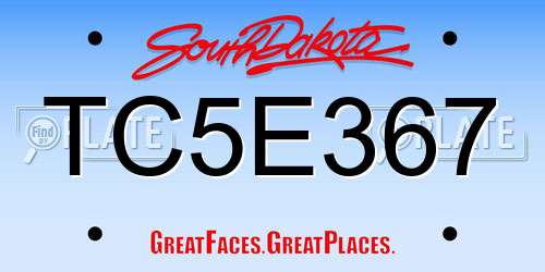 TC5E367 South Dakota License Plate