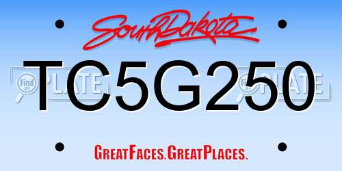 TC5G250 South Dakota License Plate