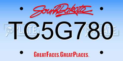 TC5G780 South Dakota License Plate