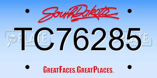 TC76285 South Dakota License Plate