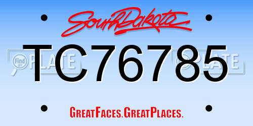 TC76785 South Dakota License Plate