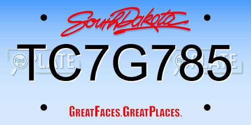 TC7G785 South Dakota License Plate
