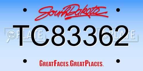 TC83362 South Dakota License Plate