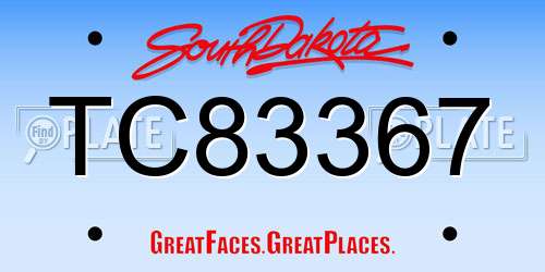 TC83367 South Dakota License Plate