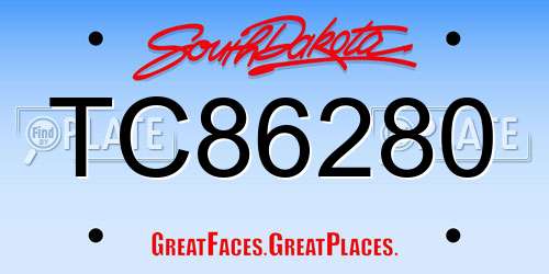 TC86280 South Dakota License Plate