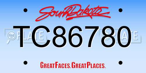 TC86780 South Dakota License Plate