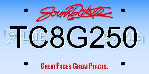 TC8G250 South Dakota License Plate