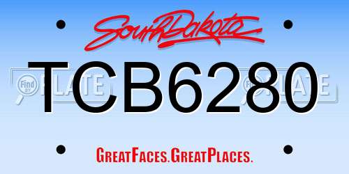 TCB6280 South Dakota License Plate