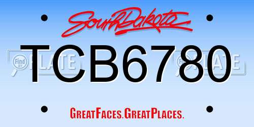 TCB6780 South Dakota License Plate