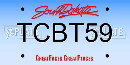 TCBT59 South Dakota License Plate