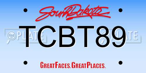 TCBT89 South Dakota License Plate