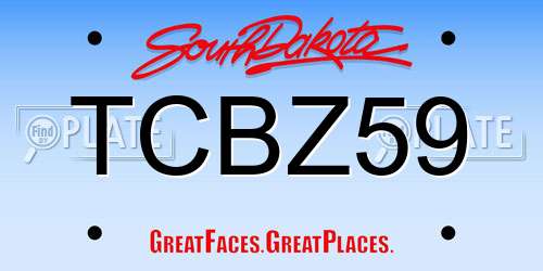 TCBZ59 South Dakota License Plate