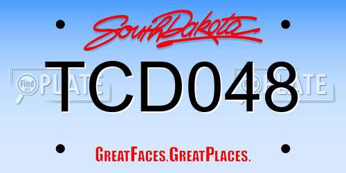 TCD048 South Dakota License Plate